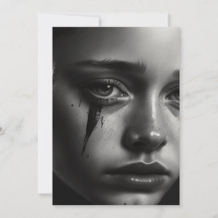 Cartes Pour Fêtes Annuelles Girl with tears
