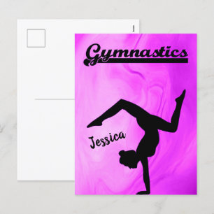 Cartes Pour Fêtes Annuelles Girls Gymnastique Purple Swirl Personnalisé