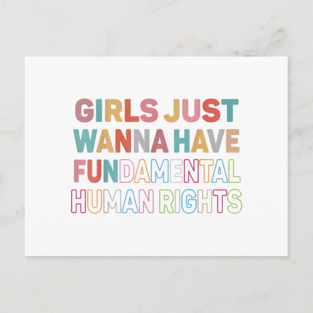 Cartes Pour Fêtes Annuelles Girls Just Want to Have Fondamental Human Rights F (Devant)