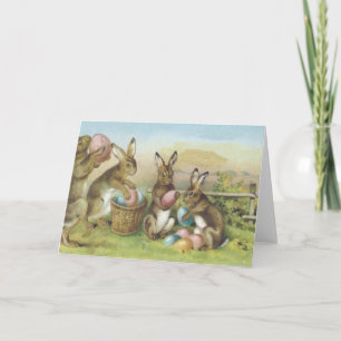 Cartes Pour Fêtes Annuelles Gisement peint coloré d'oeufs de lapin de Pâques