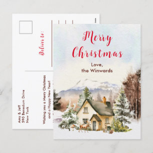 Cartes Pour Fêtes Annuelles Gîte de vacances d'hiver Joyeux Noël