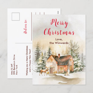 Cartes Pour Fêtes Annuelles Gîte de vacances d'hiver Joyeux Noël