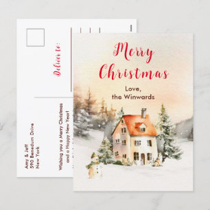 Cartes Pour Fêtes Annuelles Gîte de vacances d'hiver Joyeux Noël