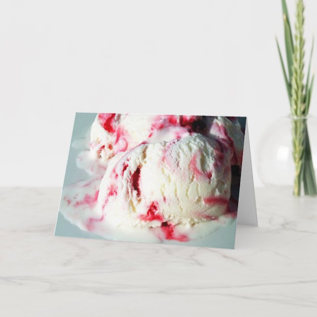 Cartes Pour Fêtes Annuelles Glace à la framboise ondée (Devant)