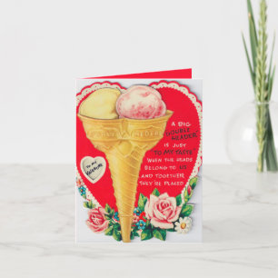 Cartes Pour Fêtes Annuelles glace de la Saint-Valentin rétro vintage ajouter s