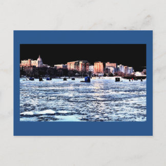 Cartes Pour Fêtes Annuelles Glace de Noël pêchant Madison le Wisconsin