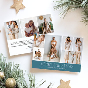 Cartes Pour Fêtes Annuelles GLACE Joyeux Noël Elégant 9 Collage Multiphoto