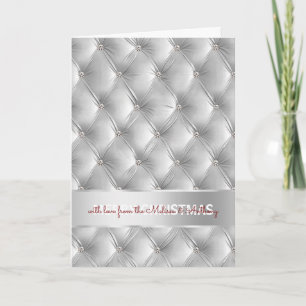 Cartes Pour Fêtes Annuelles Glam Faux Velvet gris Argent Noël