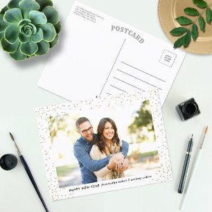 Cartes Pour Fêtes Annuelles Glam Gold Confetti Joyeux Nouvel An Photo