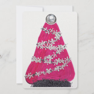 Cartes Pour Fêtes Annuelles Glam Pink sapin de Noël