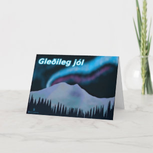 Cartes Pour Fêtes Annuelles Gleðileg Jól - Blue Aurora