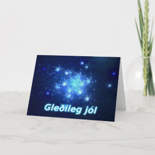 Cartes Pour Fêtes Annuelles Gleðileg jól - Ciel nocturne