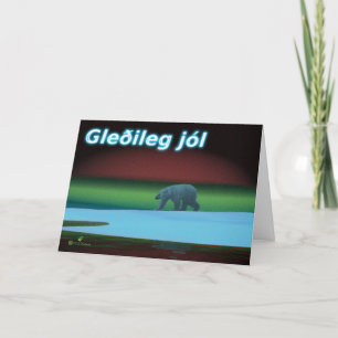 Cartes Pour Fêtes Annuelles Gleðileg Jól - Ours polaire