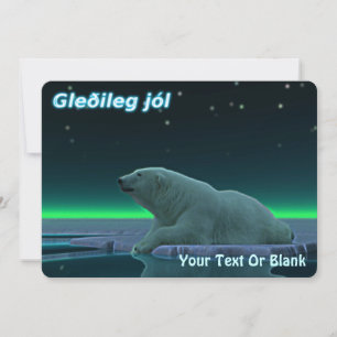 Cartes Pour Fêtes Annuelles Gleðileg Jól - Ours polaire de bord de glace
