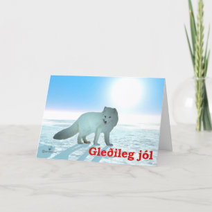 Cartes Pour Fêtes Annuelles Gleðileg Jól - Renard arctique