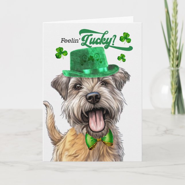 Cartes Pour Fêtes Annuelles Glen of Imaal Terrier Dog Lucky St Patrick's Day (Devant)