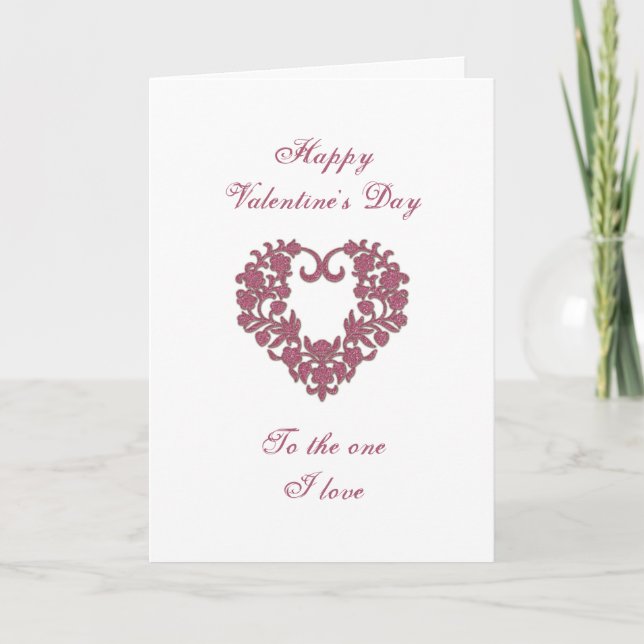 Cartes Pour Fêtes Annuelles Glitter Flourish Valentine Greeting Card (Devant)