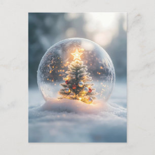 Cartes Pour Fêtes Annuelles Globe de neige magique de Noël avec arbre à souffl