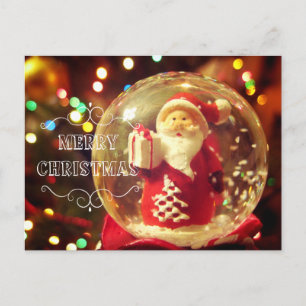 Cartes Pour Fêtes Annuelles globe de neige Santa Claus