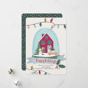 Cartes Pour Fêtes Annuelles Globe des neiges de vacances photo Moving Faire-pa