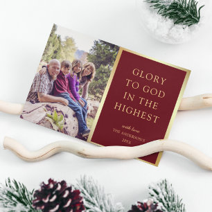 Cartes Pour Fêtes Annuelles Gloire à Dieu au plus haut   Photo de Noël