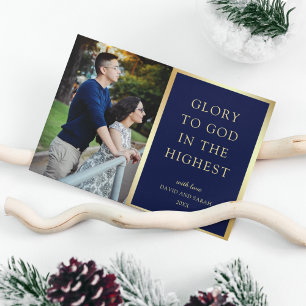 Cartes Pour Fêtes Annuelles Gloire à Dieu au plus haut Photo de Noël