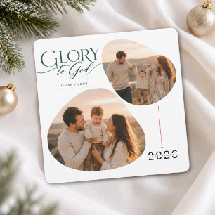 Cartes Pour Fêtes Annuelles Gloire à Dieu Famille Bénie Noël Deux Photo