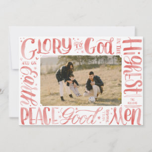 Cartes Pour Fêtes Annuelles Gloire à Dieu lettrage au pinceau aquarelle
