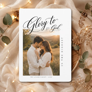 Cartes Pour Fêtes Annuelles Gloire à Dieu Photo de Noël romantique religieux