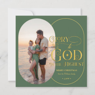 Cartes Pour Fêtes Annuelles Gloire à Dieu Religieux 2 Script Photo Chrétien