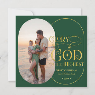 Cartes Pour Fêtes Annuelles Gloire à Dieu Religieux 2 Script Photo Chrétien