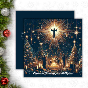 Cartes Pour Fêtes Annuelles Gloire à Dieu Religieux Jésus chrétien Noël