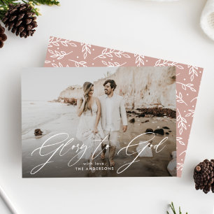Cartes Pour Fêtes Annuelles Gloire à Dieu Superposition de texte Photo religie