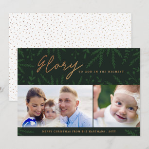 Cartes Pour Fêtes Annuelles Gloire à Dieu Vert Photo