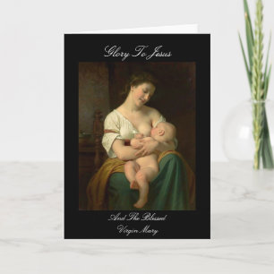CARTES POUR FÊTES ANNUELLES GLOIRE À JÉSUS ET À LA VIERGE BÉNÉFICIÉE MARIE