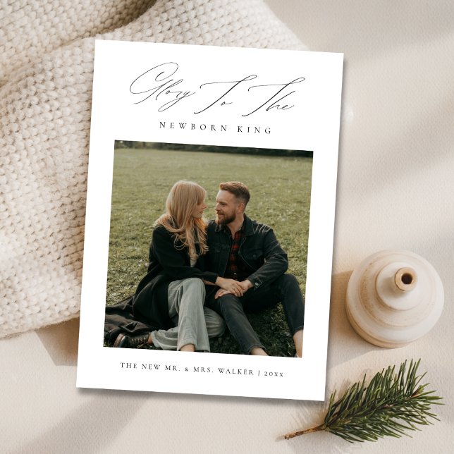 Cartes Pour Fêtes Annuelles Gloire au nouveau-né roi photo mariée (Créateur téléchargé)