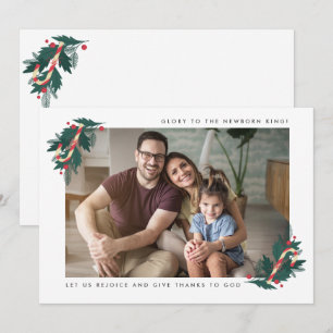 Cartes Pour Fêtes Annuelles Gloire au nouveau-né roi photo religieuse 