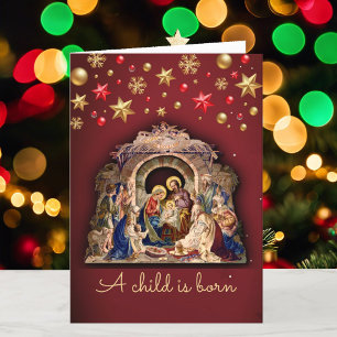 Cartes Pour Fêtes Annuelles Gloire de Noël au nouveau-né photo du roi