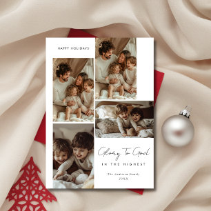 Cartes Pour Fêtes Annuelles Gloire De Script Moderne À Dieu Noël Religieux