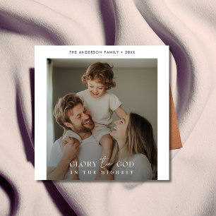 Cartes Pour Fêtes Annuelles Gloire moderne à Dieu Photo de Noël religieuse