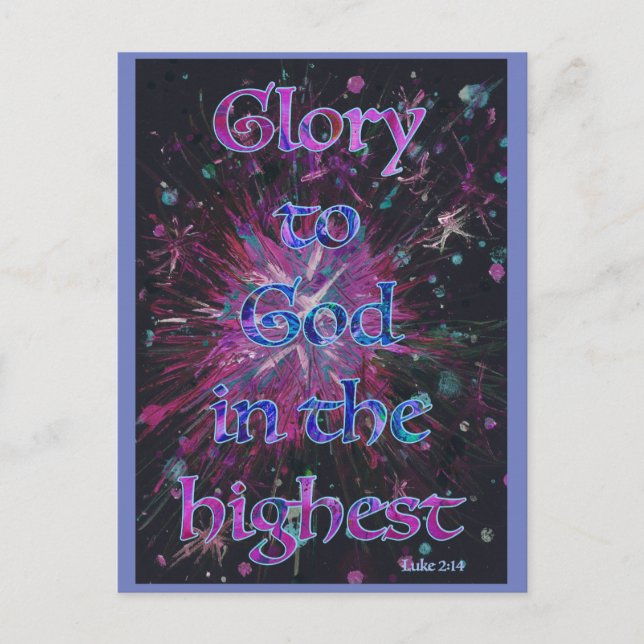Cartes Pour Fêtes Annuelles 'Glory to God in the Highest' Bible christmas art (Devant)