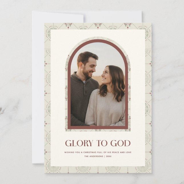 Cartes Pour Fêtes Annuelles Glory To God Modern Religious Arch Photo Christmas (Devant)