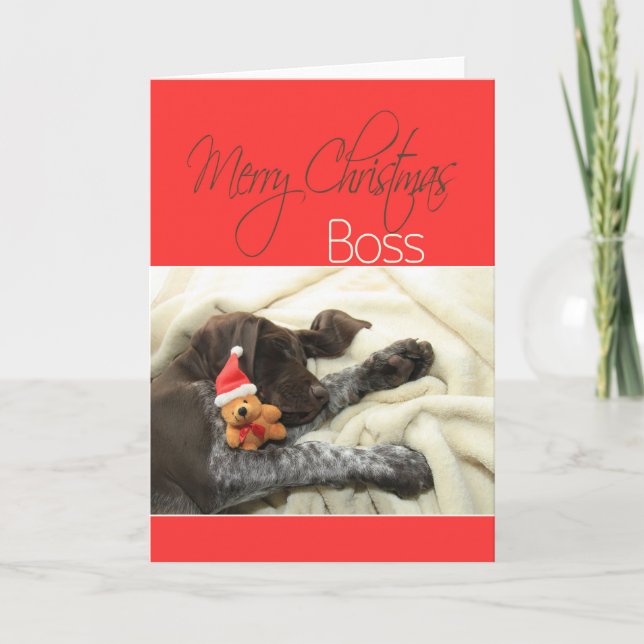 Cartes Pour Fêtes Annuelles Glossy Grizzly Boss Joyeux Noël (Devant)