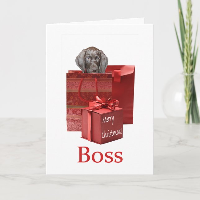 Cartes Pour Fêtes Annuelles Glossy Grizzly Boss Joyeux Noël (Devant)