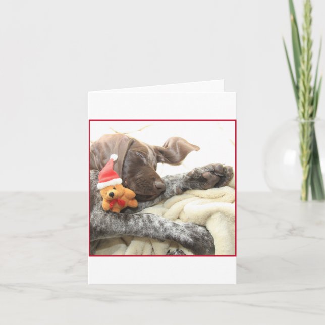 Cartes Pour Fêtes Annuelles Glossy Grizzly Christmas Pointer (Devant)