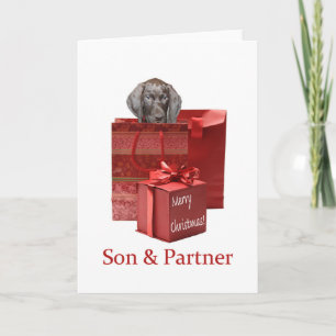 Cartes Pour Fêtes Annuelles Glossy Grizzly Son & partenaire Merry Christmas