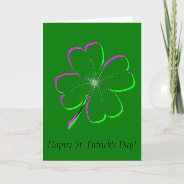 Cartes Pour Fêtes Annuelles Glowing Four Leaf Clover (Devant)