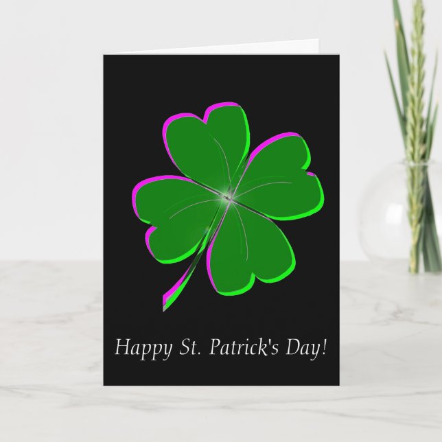 Cartes Pour Fêtes Annuelles Glowing Four Leaf Clover (Devant)