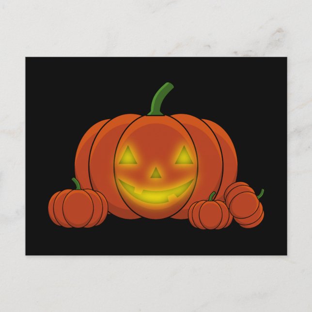 Cartes Pour Fêtes Annuelles Glowing Jack-o'-Lantern Pumpkin (Devant)