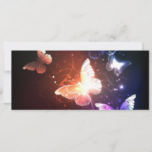 Cartes Pour Fêtes Annuelles Glowing Night Butterflies